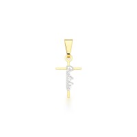 Gold Plated Crucifix Semi Jewel Pendant Our Father Prayer
