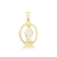 Our Lady of Graces Gold Plated Semi Jewel Pendant