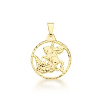 Gold Plated Semi Jewel Pendant So Jorge Medal