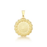 Gold Plated Semi Jewel Pendant Our Father Prayer Medal