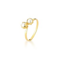 Anillo Falange Chapado en Oro con Perla