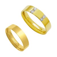AlianaAnatmicadeOuro18k750Largura5.00mmAltura1.30mm/AlianaAnatmicadeOuro18k750com4Brilhantesde6.00PontosLargura5.00mmAltura1.80mm