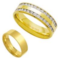 AlianaAnatmicadeOuro18k750Largura6.00mmAltura1.50mm/AlianaAnatmicadeOuro18k750com30Brilhantesde2.25PontosLargura6.00mmAltura1.80mm