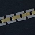 Steel Bracelet with Yellow Gold Details