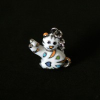 Steel Pendant with Resin Charming Kitten