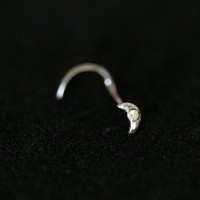 Piercing de Ao Inox Lua com 01 Pedra de Zirconia