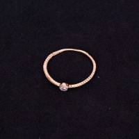 Gold Plated Semi Jewel Ring with Zirconia Stone