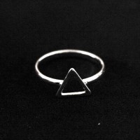 Anel de Prata 925 Falange com Triângulo
