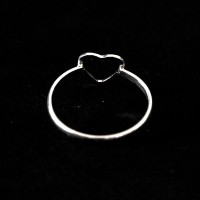 925 Silver Heart Pierced Ring