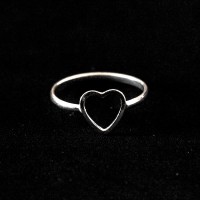 925 Silver Heart Pierced Ring