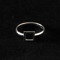 Anillo de Plata 925 Falange Cuadrado Vaciado