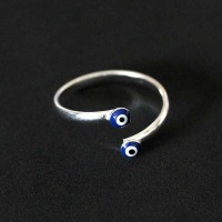 925 Silver Falange Eye Ring Greek