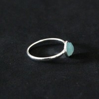 925 Silver Ring Cabochon Water Milky