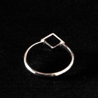 Anillo de Plata 925 Falange Cuadrado Pequeo