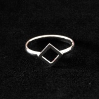 Anillo de Plata 925 Falange Cuadrado Pequeo