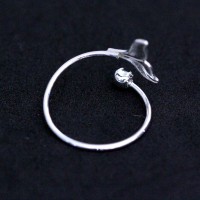 Anillo Ajustable de Plata 925 Sirena y Circonitas