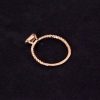 Gold Plated Semi Jewel Ring with Zirconia Stone