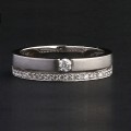 Ring White Gold with 34 Diamonds of 1 Point Each and 1 Diamond of 7 Points