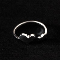 Anillo de Plata 925 Regulable Corazones compuestos