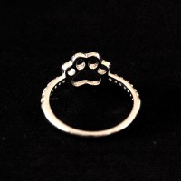 Anillo de Plata 925 Patinha Perro con Piedras de Zirconia