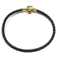 Synthetic Leather Strap with Gold Plated Life Moments 20cm / 3mm