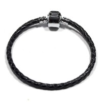 PulseiradeCouroSintticocomBanhodePrataMomentosdeVida16cm/3mm