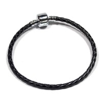 Synthetic Leather Bracelet with Silver Bath Life Moments 18cm / 3mm