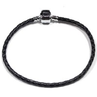 PulseiradeCouroSintticocomBanhodePrataMomentosdeVida20cm/3mm