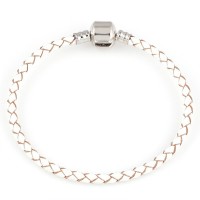 PulseiradeCouroSintticocomBanhodePrataMomentosdeVida20cm/3mm