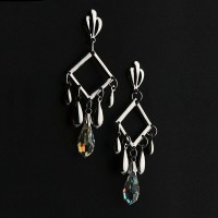 Earring Steel with Crystal Stone