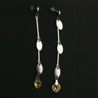 Earring Steel With Rock Crystal