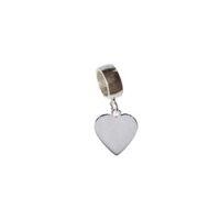 Silver pendant heart with engraved photo / Photoengraving 0.9cm