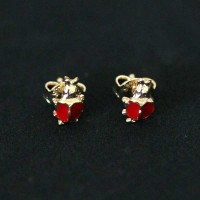 Semi Earring Jewelry Gold Plated Ladybird