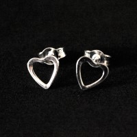 Pendiente de Plata 925 Corazn Vaciado