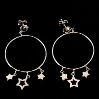 Pendientes de plata 925 de plata con estrellas