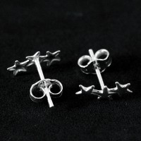 Pendiente de plata 925 con aretes de estrella