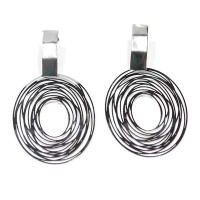 Brinco de Aço Inox Círculo Riscado Brinco de Aço Inox Círculo Riscado