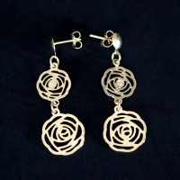 Semi Earring Jewelry Gold Plated Flower