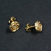 Oro Joyera pendiente Semi Plated Flower