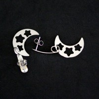 Moon and Star Stainless Steel Earring