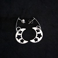Moon and Star Stainless Steel Earring
