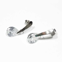 Brinco de Aço Inox Zircônia Gotas Brinco de Aço Inox Zircônia Gotas