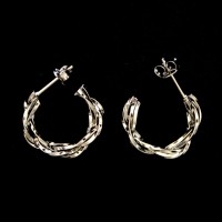 Stainless Steel Braided Hoop Earring