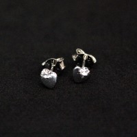 Stainless Steel Heart Earring with Zirconia