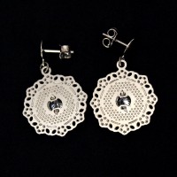 Round Stainless Steel Earring with Zirconia