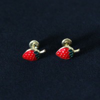 Earring Semi Jewelry Gold Plated Strawberry 03 Tarracha Baby