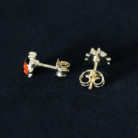 Earring Semi Jewelry Gold Leaf Ladybug