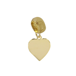 Berloque de Aço Folheado a Ouro Coração com foto gravada / Fotogravação 1,5cm