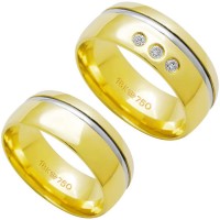 Anatmico Alliance Gold y 18k de oro blanco 750 Ancho 7.80mm Altura 1.60mm / Anatmico Alliance Gold y 18k de oro blanco 750 con 3 Brillante 2.25 puntos Ancho 7.80mm Altura 1.60mm