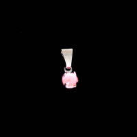 Steel Pendant Light Point with Pink Zirconia